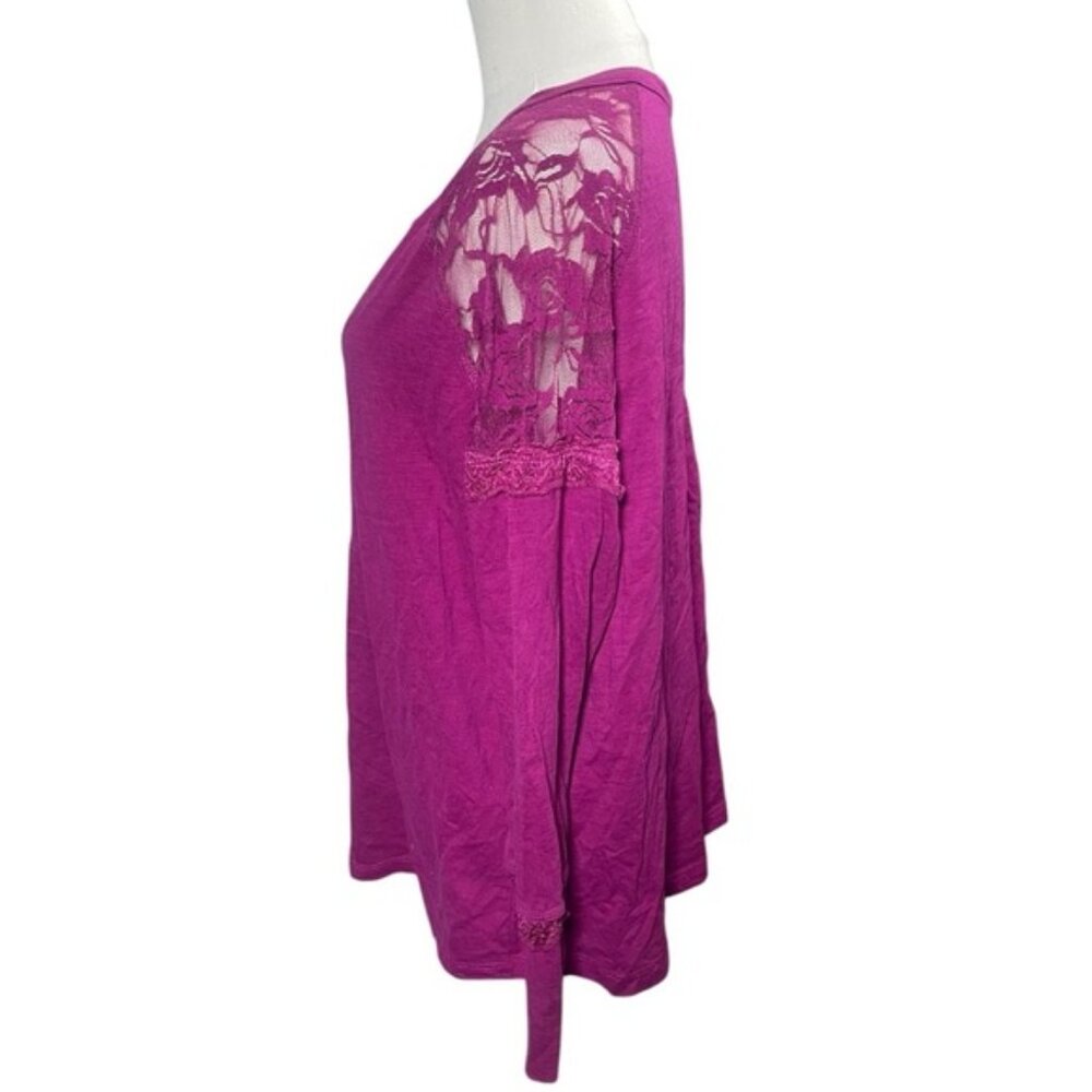 AE Sport 2X Addition Elle Tops Long Sleeve Spring Lace Feminine Shirt Cotton 2xl - Picture 2 of 7